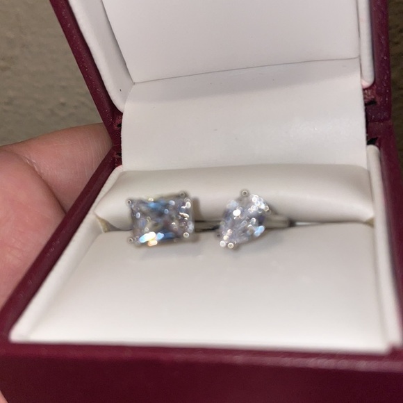 Sterling Silver Water Drop Zircon Stone Adjustable Ring Sparkly Luxury Floating - Picture 4 of 17